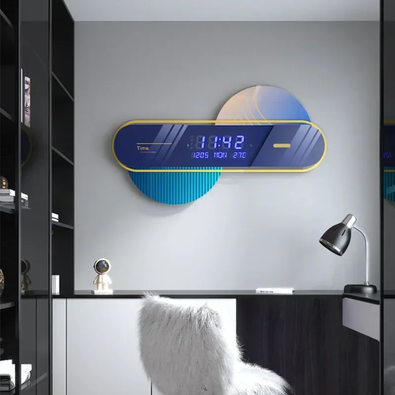 Creative Smart Electronic Clock Home Fashion Living Room Clock Light Luxury Modern Minimalist Decoration Wall Clock