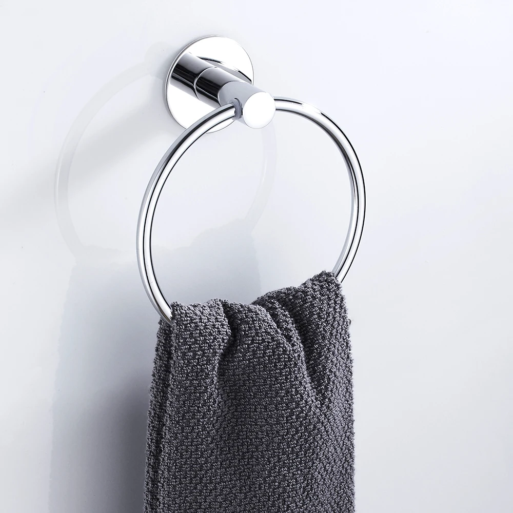 

Towel Ring Stainless Steel Heavy Duty Hand Towel Holder Self Adhesive No Drilling Towel Rack for Home Hotel Bathroom Kitchen