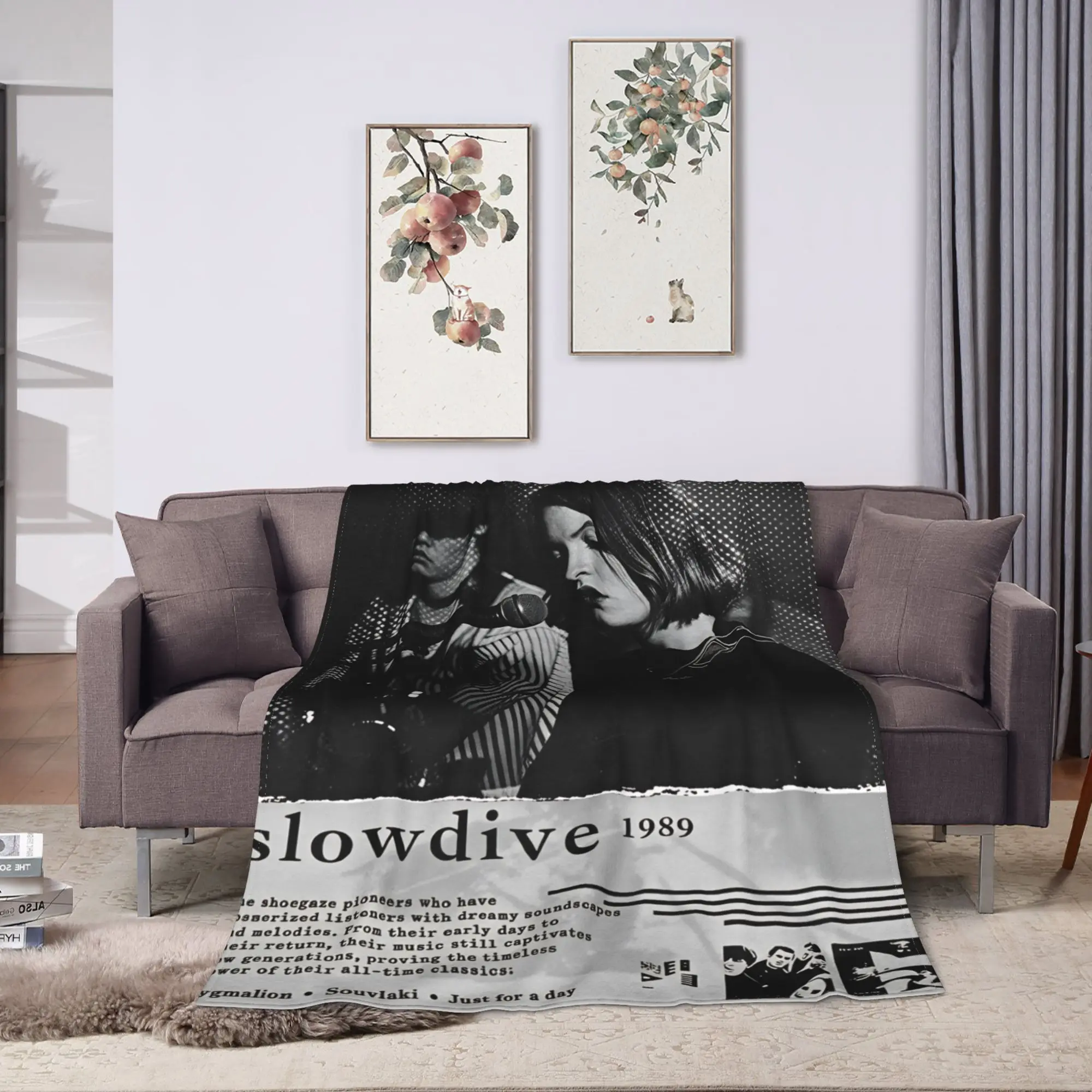 Slowdive Alison 1991 Vintage Blanket Quality Warm Soft  Throw Blanket Winter Travel Couch Bed Graphic Bedspread
