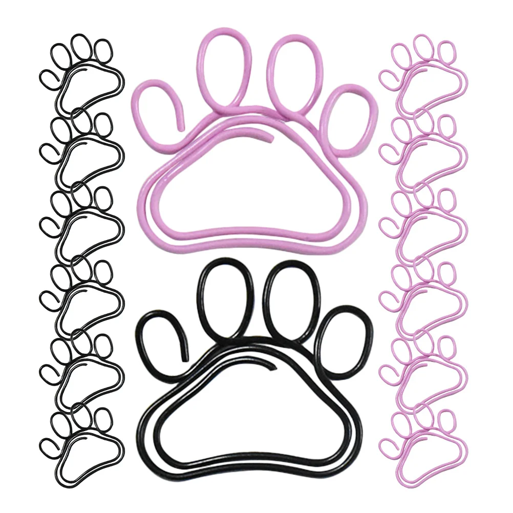 50 قطعة لطيف القط مخلب على شكل دبابيس ورق مقاطع ورق معدنية قوية للأظرف بطاقات ملف المستندات مريحة مكتب الملحقات