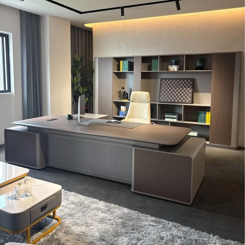 CEO desk E0-Grade, High-End Office Desk, Designed For Young Professionals Executives, Featuring A Luxurious And Sophisticated St