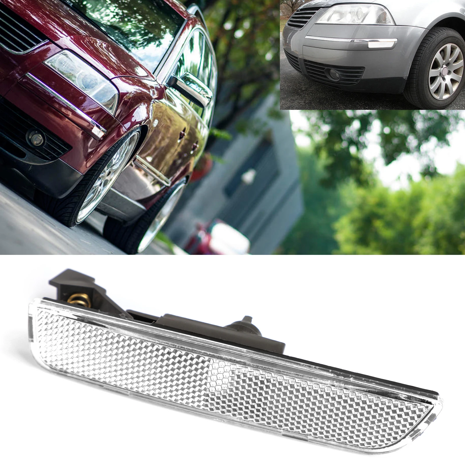 Darupsun Left White Front Bumper Side Marker Lights for VW Passat B5.5 2001 2002 2003 2004 2005