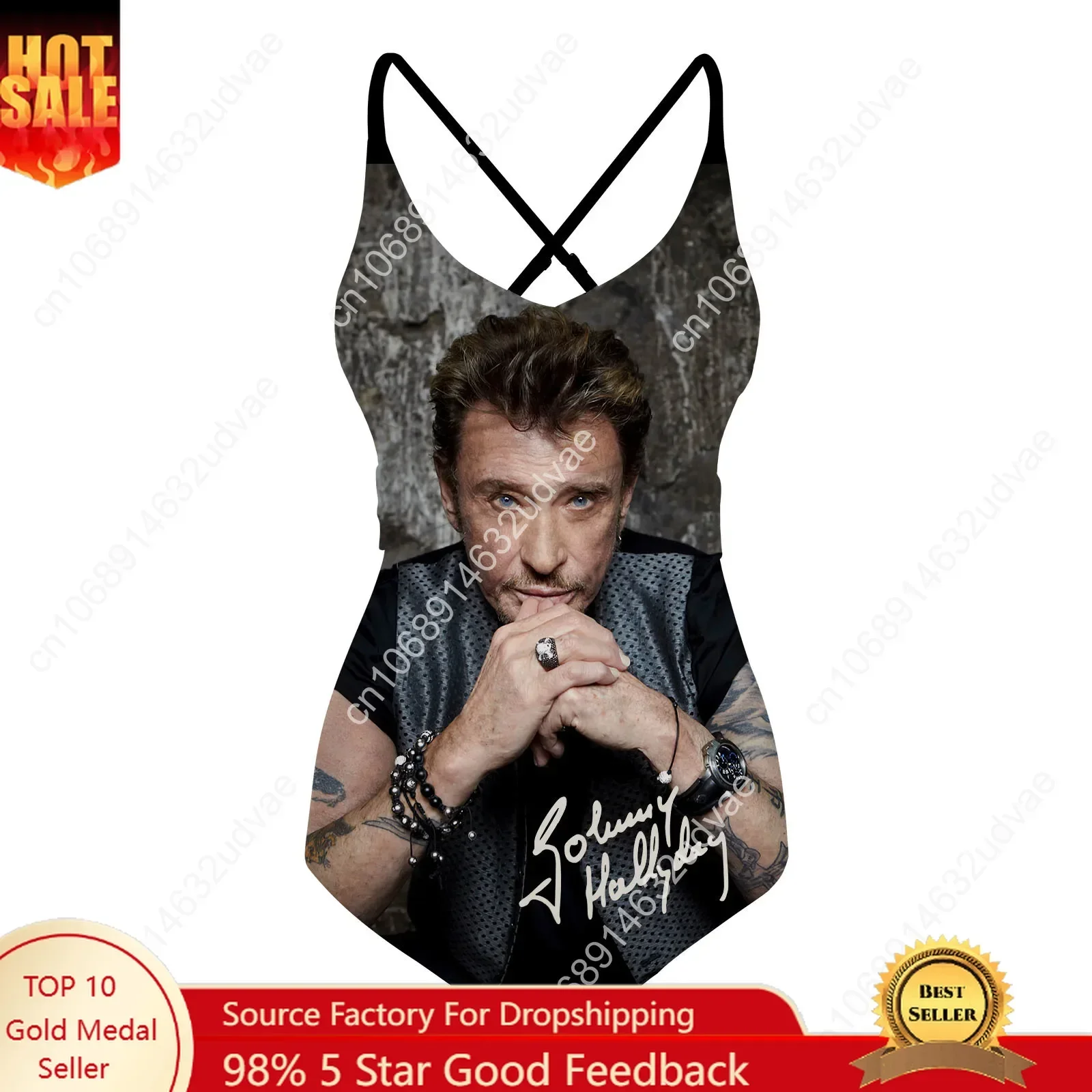 

Johnny Hallyday Swimsuit Womens Sling Swimsuits Personalized Sexy Swimwear Pool Party Beach Bikini Summer Custom Bathing Suits