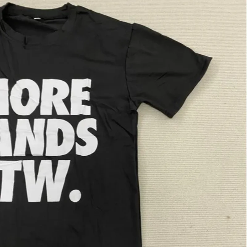 Jersey holgado con cuello redondo y estampado de letras para mujer, camisetas informales de manga corta para chica Emo, camiseta sencilla de moda urbana personalizada para verano