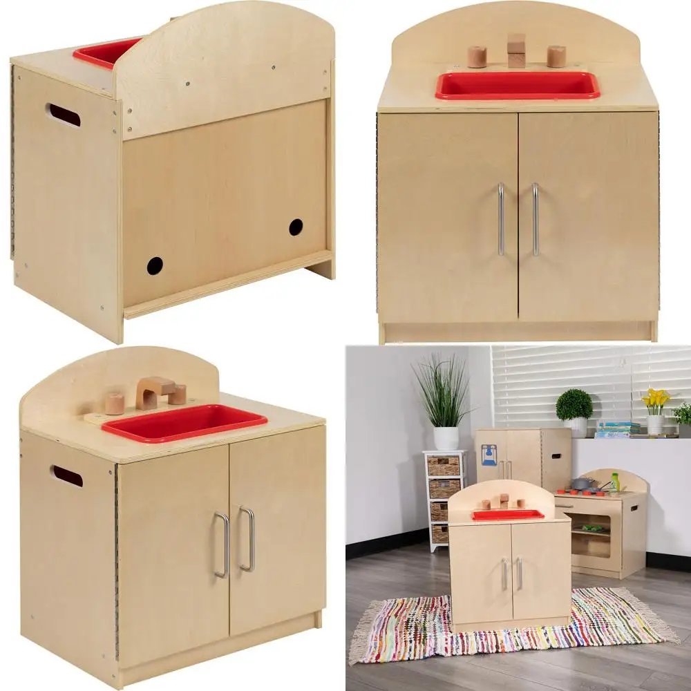 Hercules Kids Wooden Play Kitchen Sink: Safe, Commercial-Grade, Home-Friendly Design