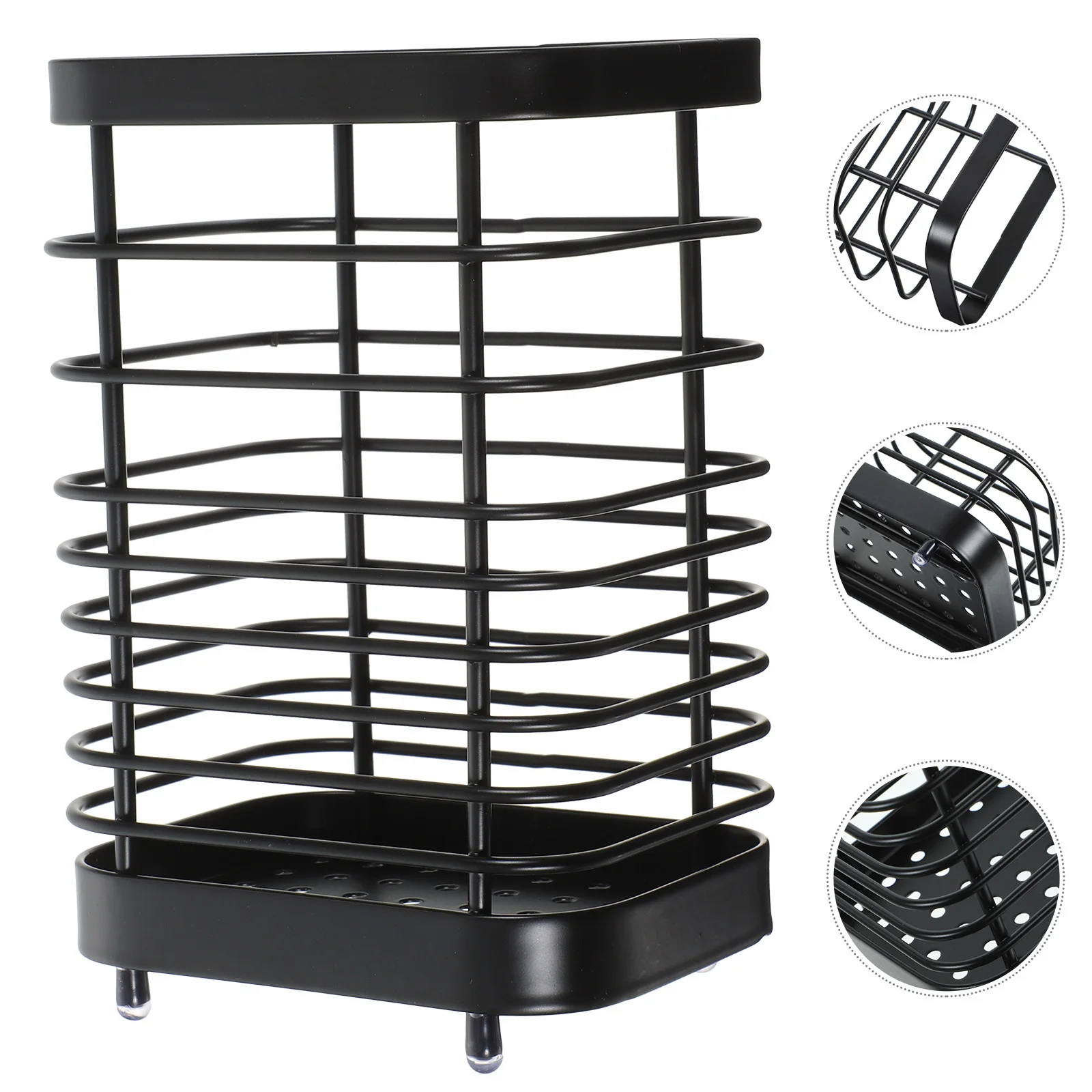 

Hollow Stainless Steel Chopstick Holder Ventilated Spoon Draining Organizer Kitchen Utensil Container Desktop Metal Cutlery