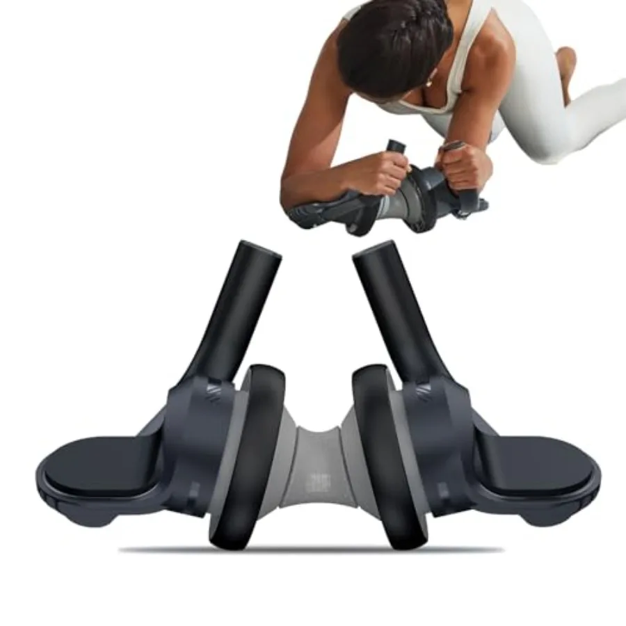 Fitness Ab Roller Wheel with Elbow Support Abdominal Trainer Roller Workout Equipment for Core Strength Training for Men and Wo