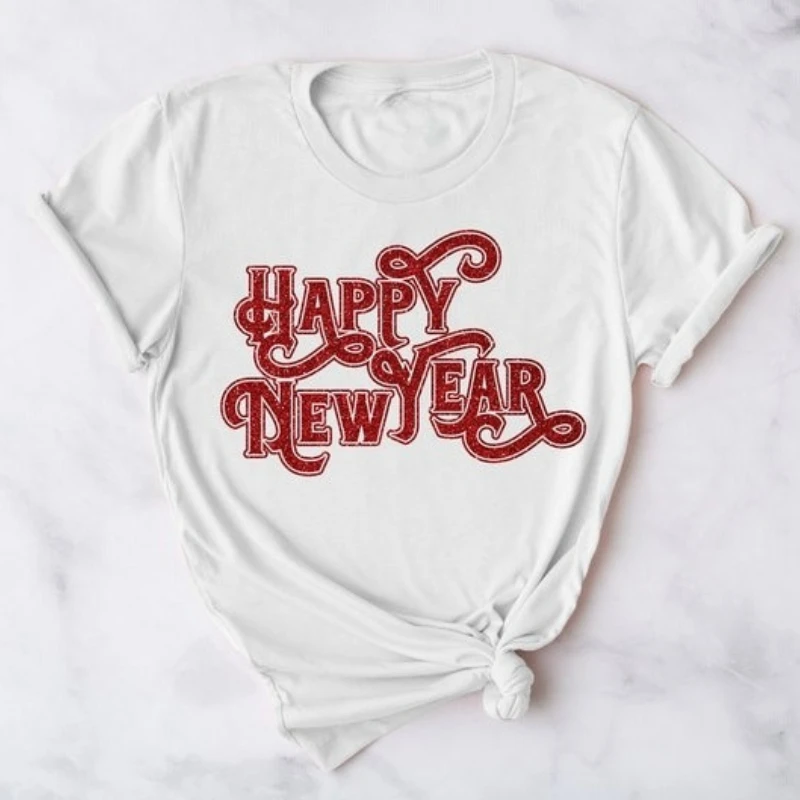 Happy New Year Hello 2026 Crew Unisex Shirt Cheers To The Good Bye 2025 Simple Letters Printed T-shirt Tops Fashion Streetwear