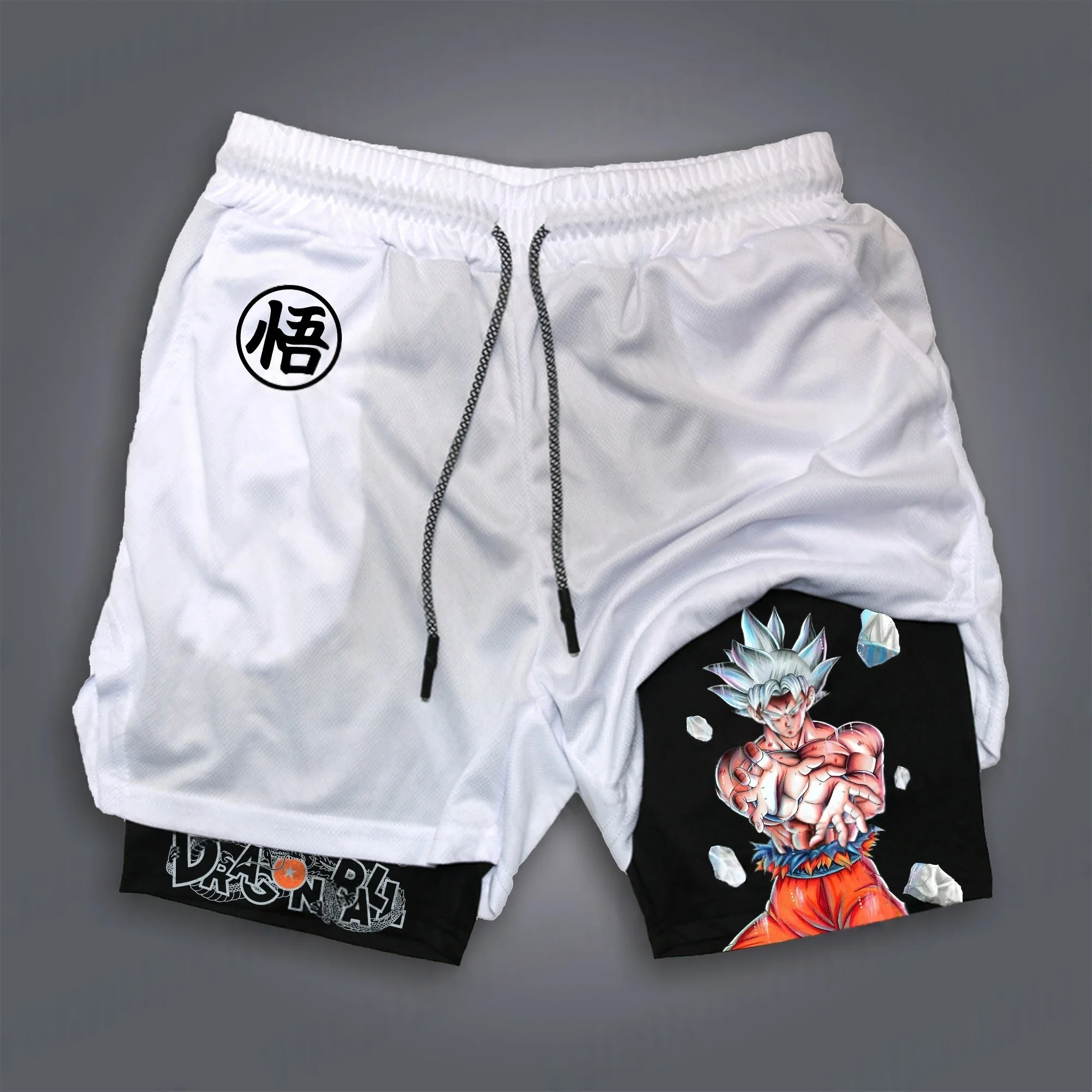 

Dragon Ball Z Official Licensed Shorts 2025 - Goku Y2K Style Double Layer Sports Shorts Loose Fit Quick Dry for Active Lifestyle