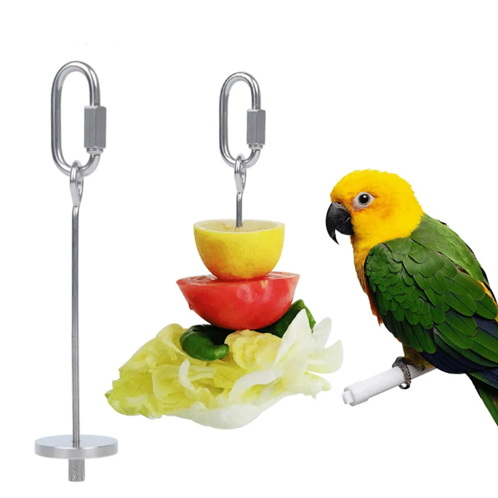 Palillos acero inoxidable comedero para pájaros y loros - imagen 5