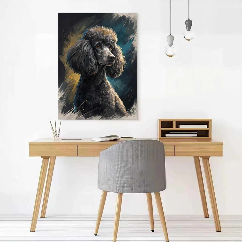 Poodle Portrait Painting Canvas Wall Arts Poster Customizable Pictures Printing for Room Art Mural Bathroom Decor Luxury Bedroom