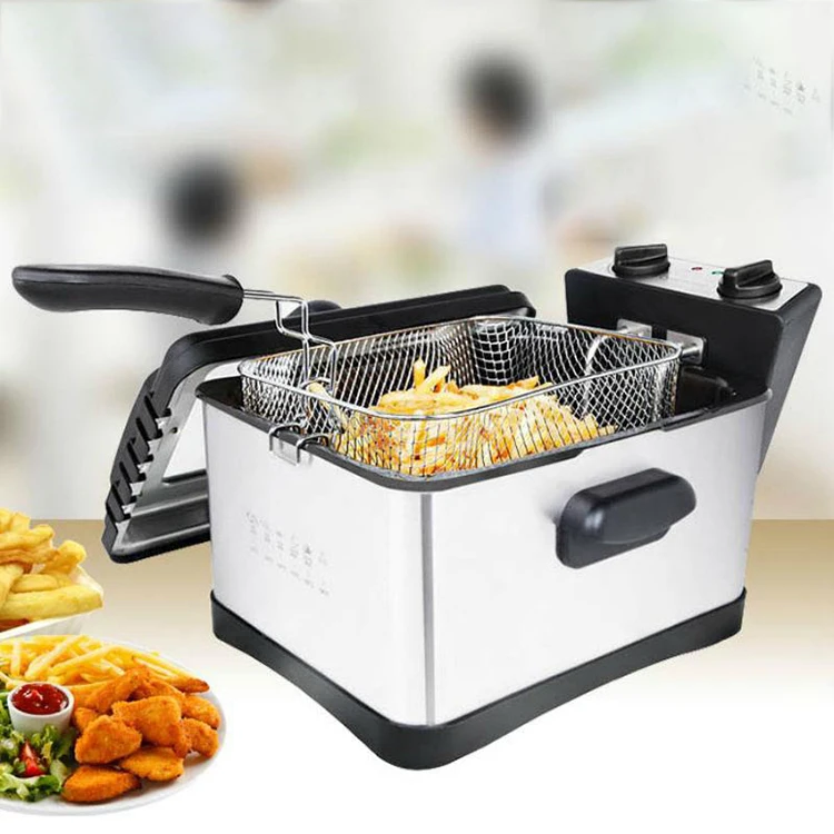 

2022 Hot Selling High, Quality 4.5L Oil Capacity Stainless Steel Electric Deep Fryer With 30 Minutes Timer/