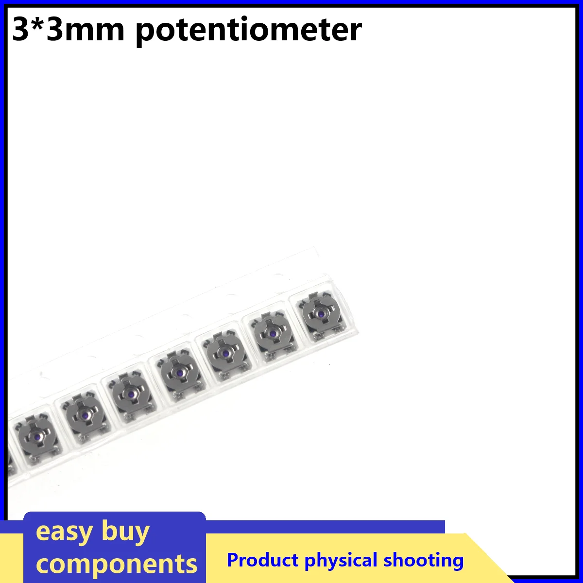 50/20PCS 3x3 SMD patch adjustable resistor fine adjustment potentiometer adjustable switch 100R 200R 1K 2K 5K 10K 100K 200K 1M