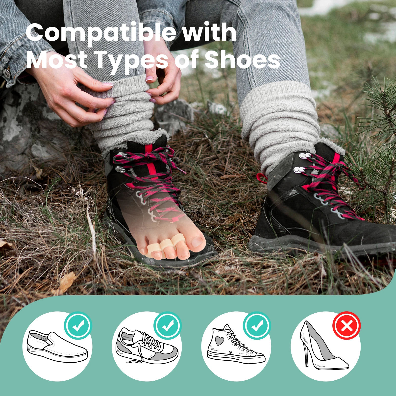 

2Pcs Silicone Toe Separator Bunion Toes Overlap Orthopedics Hallux Valgus Correction Foot Health Care Clamp Protector Tool Gel