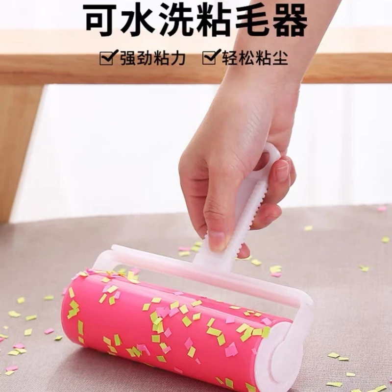 Large High-Quality Washable Reusable Sticky Roller - Extra Sticky Pet Hair Remover for Clothes, Household & Portable Cleaning