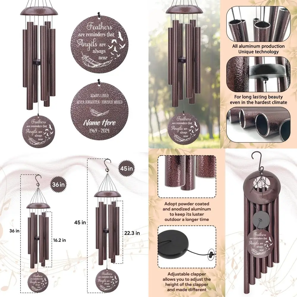 

Customized Memorial Wind Chimes for Grieving Loss, Commemorative Gifts in Honor of Deceased Parents