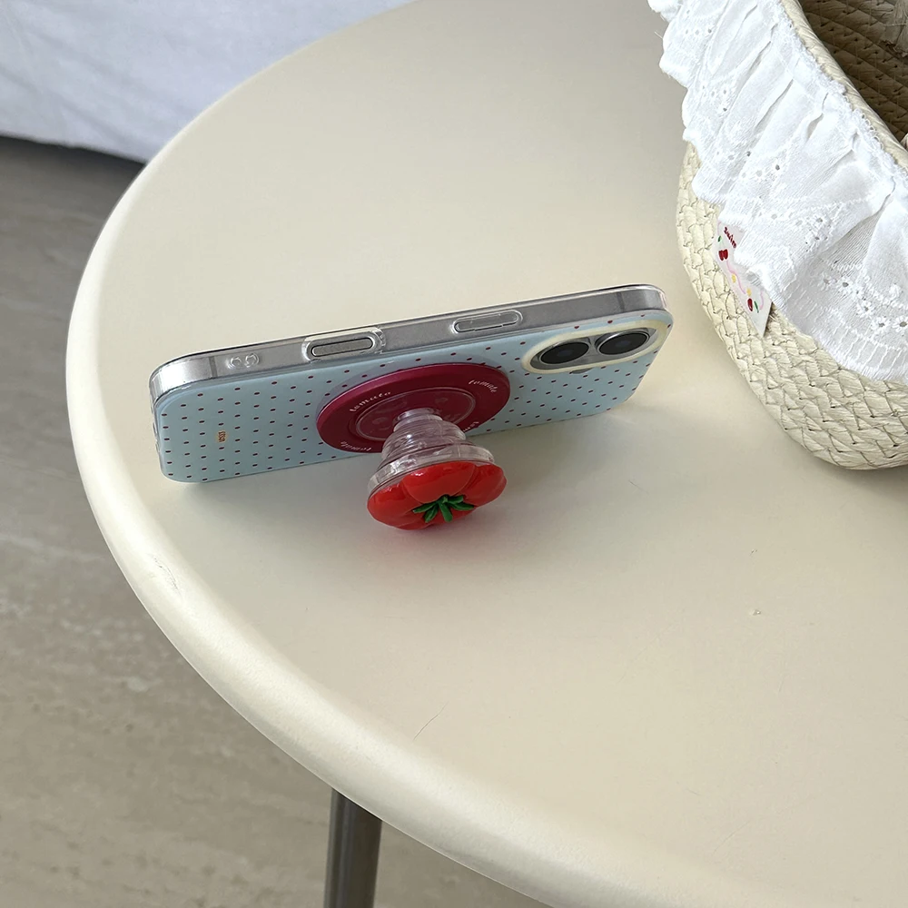 3D Polka Dot Niedliche Tomate Magnetischer Griff Tok Handyhalterung Handyhülle für iPhone 16 15 17 18 Pro Max Für Magsafe Rückseite – Detail 13