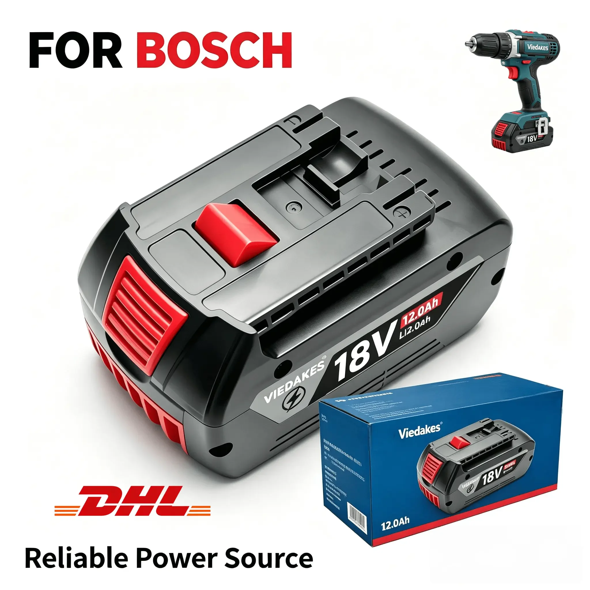 

✈️ For Bosch 18V Battery 8000mAh 10.0Ah GBA18V6.0 ProCORE18V Suit GDR18V GSB18V Universal Cordless Tool Battery