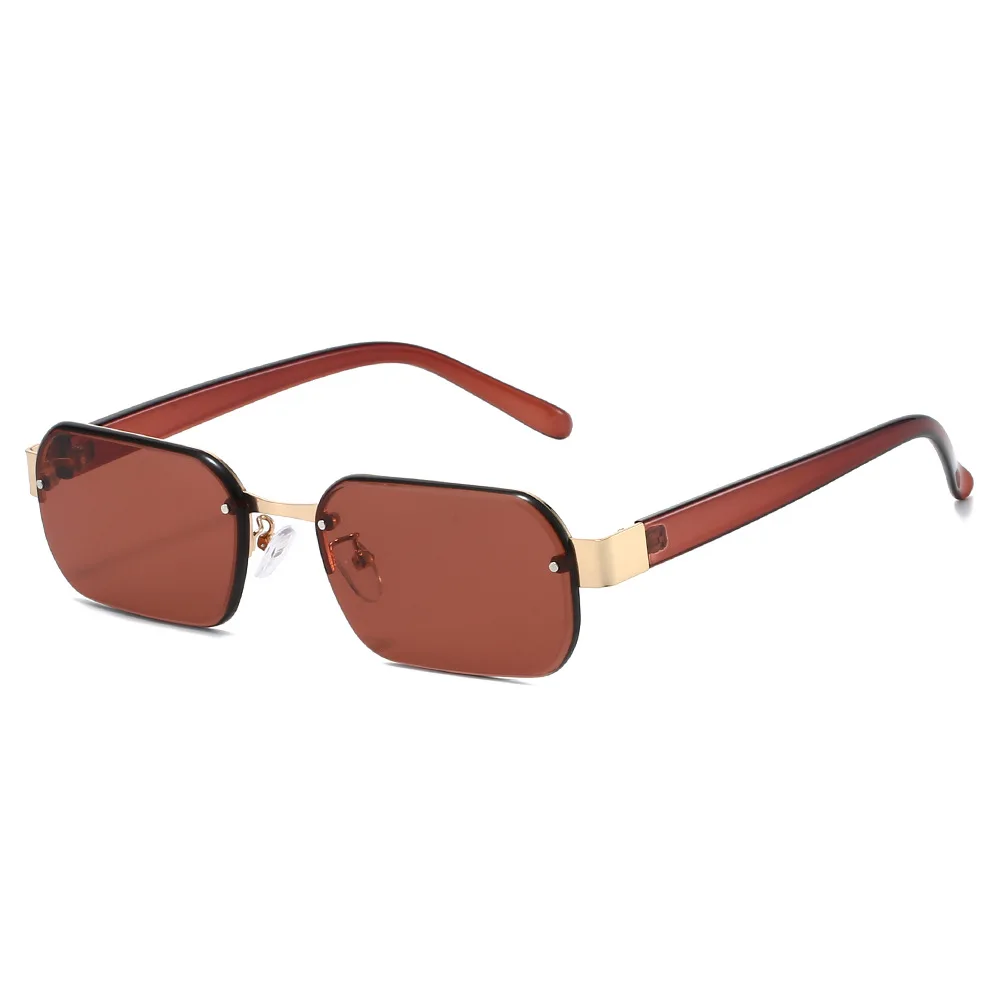 

Trendy Square Sunglasses Women Men Luxury Brand Rimless Sun Glasses Female Rectangle Metal Driving Mirror UV400 Gafas De Sol