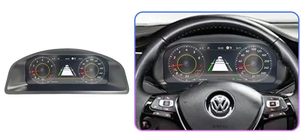 Wowuseful 12,3‘ LCD Digitales Dashboard für VW T5.1 2010-2015 Caravelle Multivan Transporter Digitales Kombiinstrument Tachometer – Detail 4