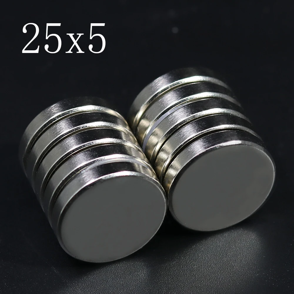 2/5/10/20 Pcs 25x5 Neodymium Magnet 25mm x 5mm N35 NdFeB Round Super Powerful Strong Permanent Magnetic imanes Disc 25x5