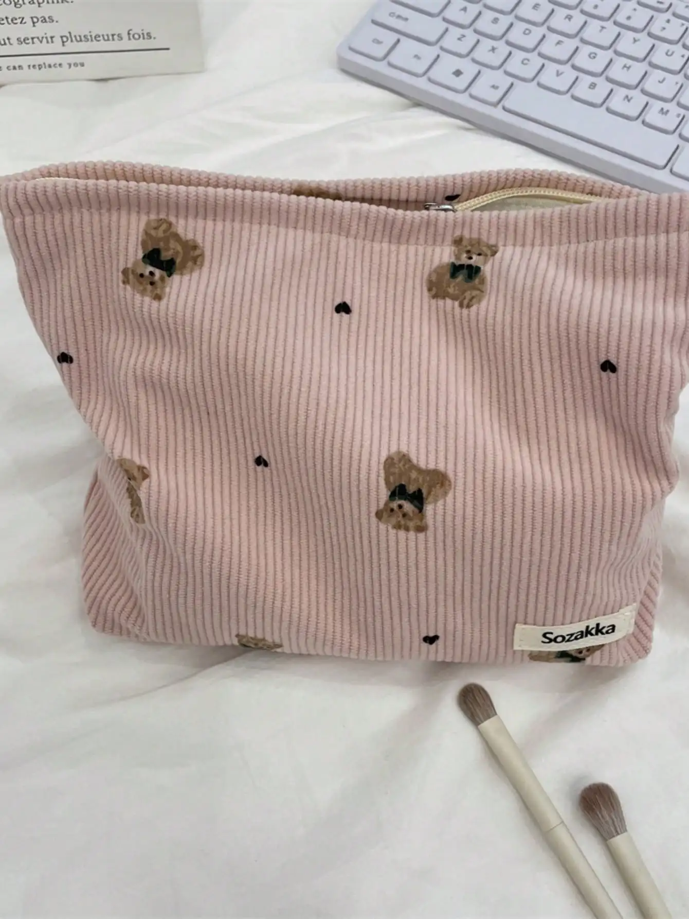 Cute Little Bear Makeup Bag Large Capacity Multi functional Makeup Bag Lipstick Makeup Brush Makeup Storage Makeup Bag