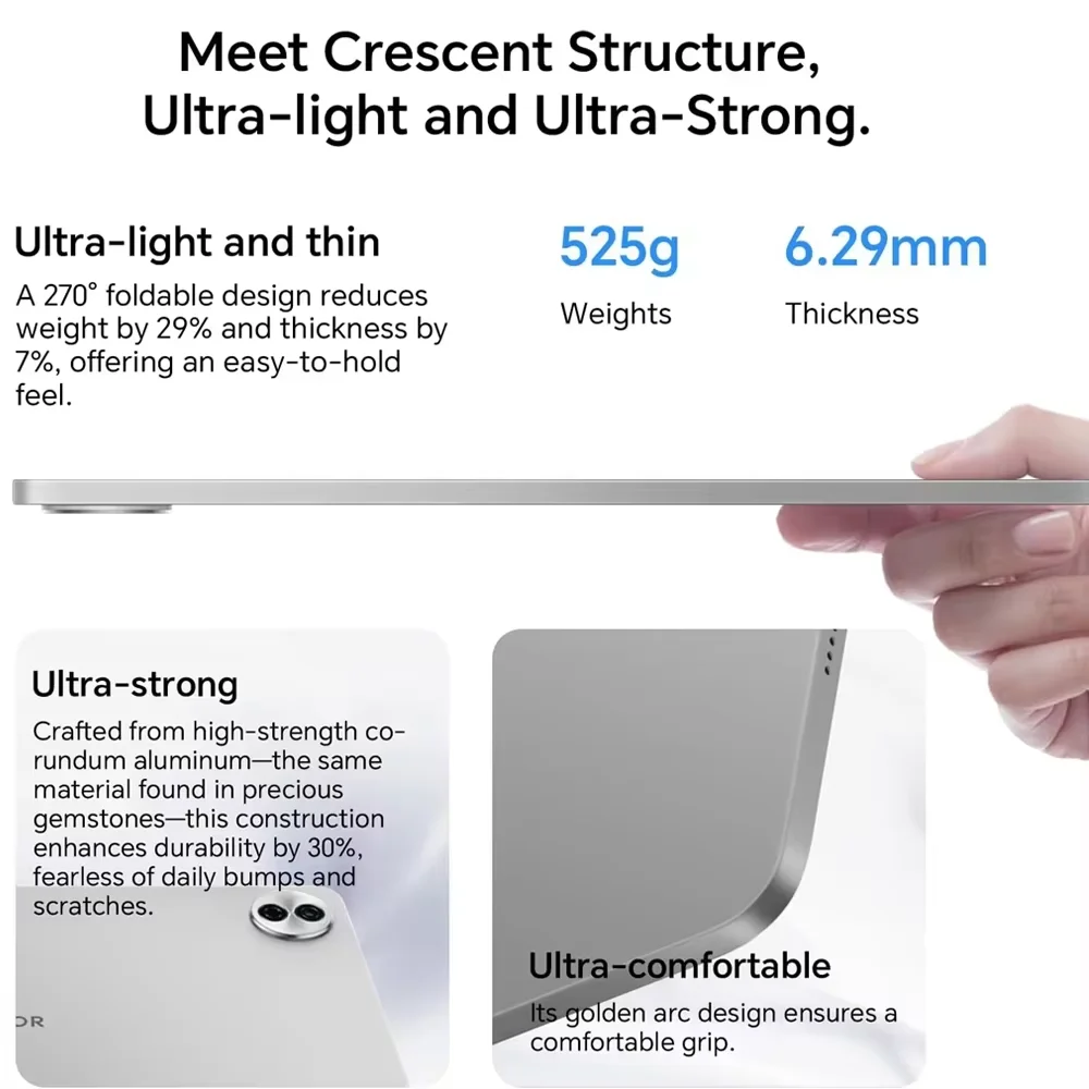 تابلت HONOR Pad 10 بسعة 8 جيجابايت + 256 جيجابايت، شاشة 12.1 بوصة 120 هرتز 2.5 كيلو (22560*1600)، بطارية Snapdragon 7 Gen 3 10100 مللي أمبير في الساعة، MagicOS 9.0 (Android 1) #3