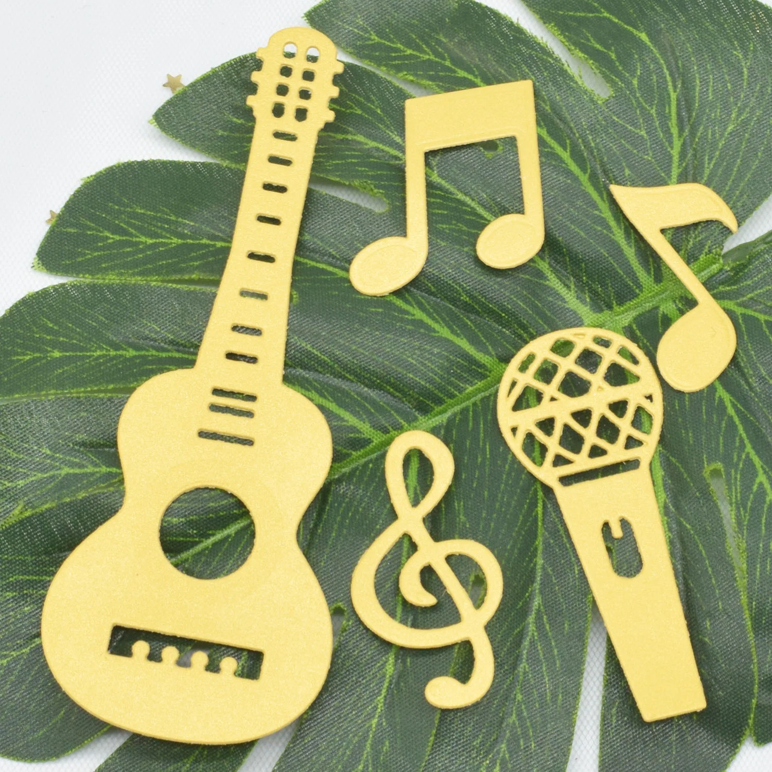 Musical Notes Guitar Microphone Stencil Dies Background Metal Cutting Dies for DIY Scrapbooking Album Paper Card Making Craft