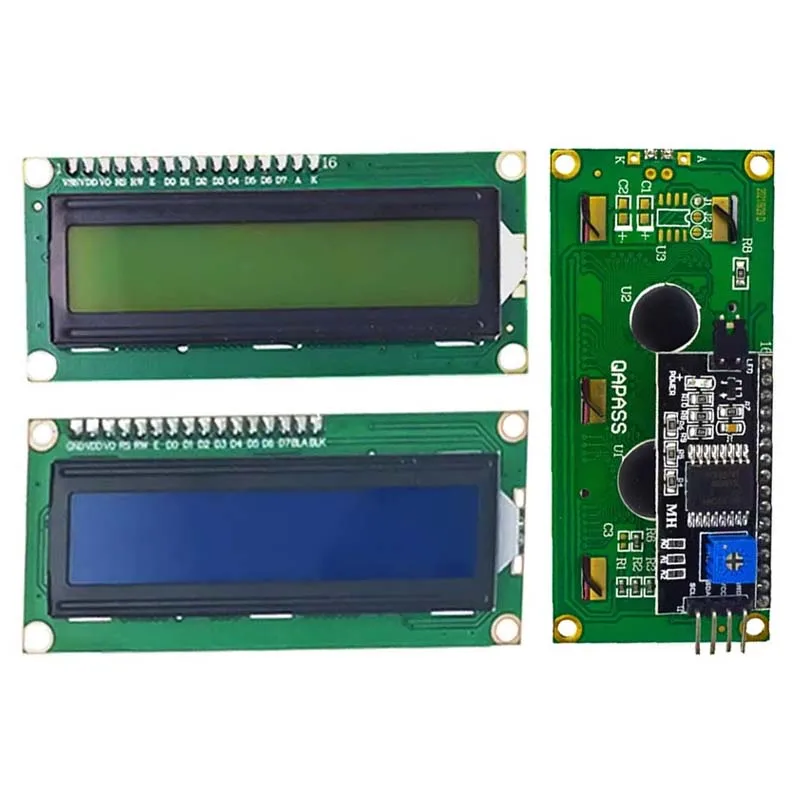 LCD1602 1602 LCD Module Blue / Yellow Green Screen 16x2 Character LCD Display PCF8574T PCF8574 IIC I2C Interface 5V for Arduino