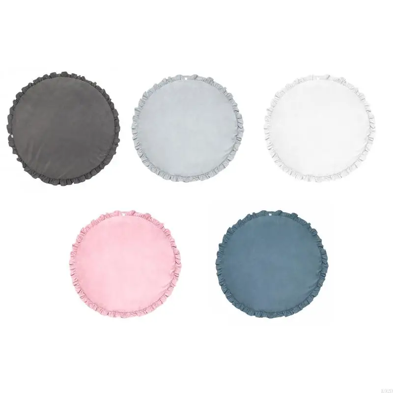 K92D Kids Room Floor Rug Lace Solid Color Crawling Mat Baby for Play Mat Round Game
