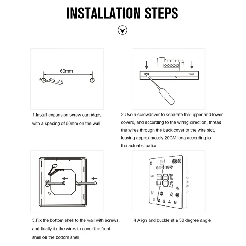 AS95-Tuya Wi-Fi умный термостат электрический подогрев пола водяной нагрев температура пульт дистанционного управления для Google Home Alexa (16A) Du