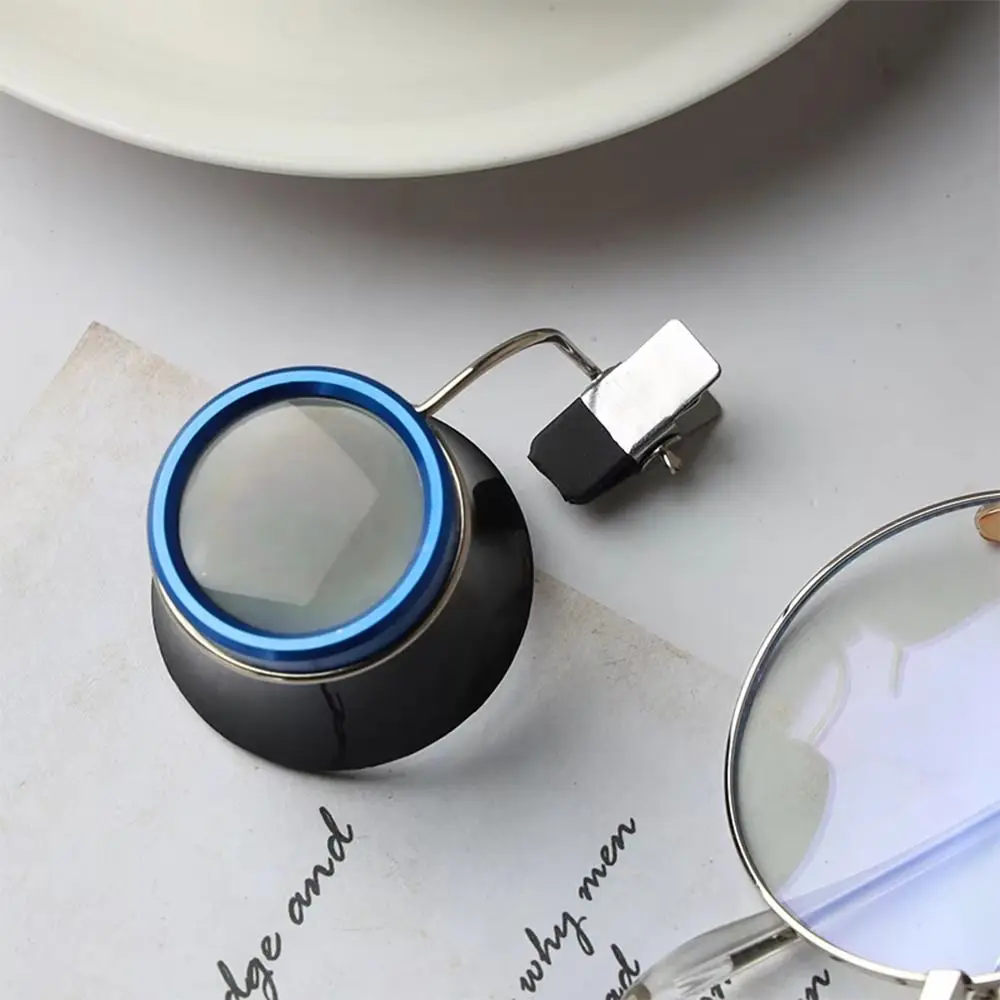 

Alloy Clip-On Eyeglass Magnifier Portable Magnifying Lens Magnifying Lens Adjustable Loupe Clip-On Eye Loupe Clock Repair
