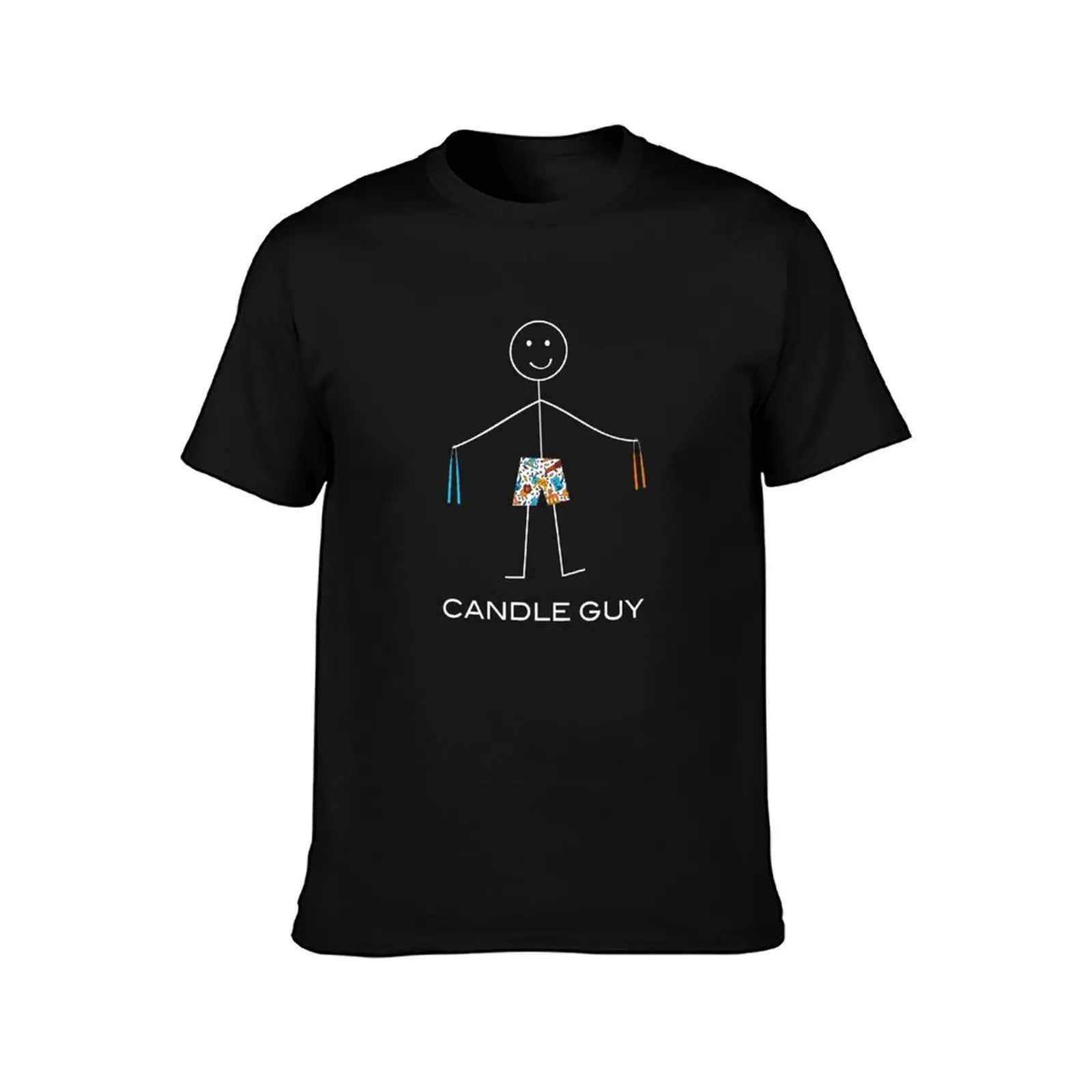 Funny Mens Candle Guy T-Shirt, Summer Casual Cotton Tee, Oversized Streetwear Tops, Vintage Graphic Print, Unisex Men Women