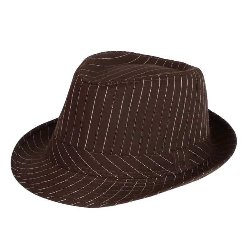 

Wholesale Classic England Style Breathable Stripe Fabric Women Men Black White Spring Autumn Formal Hats