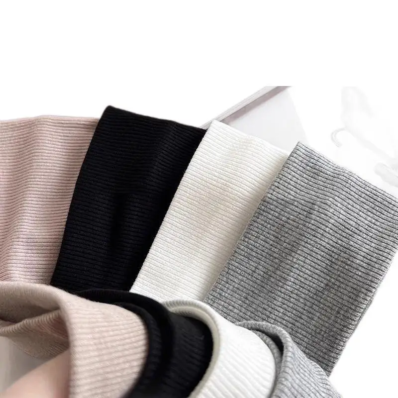 4PCS Simple Solid Color Knitting Wide Headband For Women INS Sports Cycling Hairbands Wide Head Cover Makeup Head Cover Headwrap