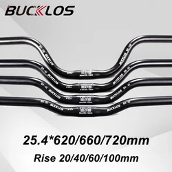 BUCKLOS 25.4mm Handlebar 620mm 660mm 720mm Mtb Handlebar 20mm 40mm 60mm 100mm Riser Bar for Mountain Bike Aluminum Bicycle Parts