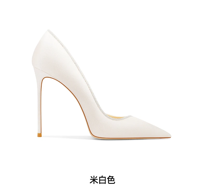 Black Pointed Stiletto High Heels Women's 2025 Spring New Banquet Light Mouth Single Shoes