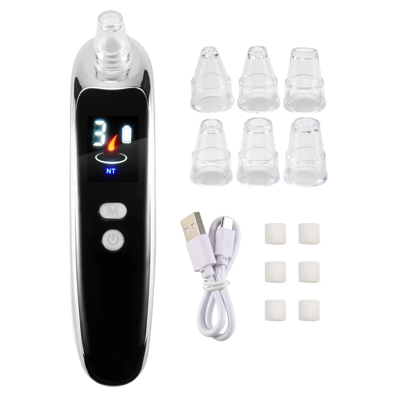 A39M Face Nose Acne Black Dot Pimple Blackhead Remover Electric Blackhead Vacuum Cleaner Pore Skin Care Tools Machine With 6 Hea