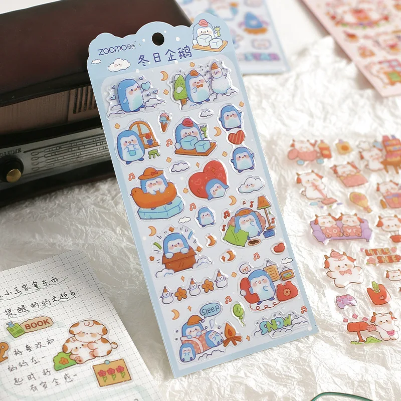 Epoxy Crystal Stickers Lamb Tea Party Series Transparent Three-dimensional Decorative Handbook Material Stickers 8 Types