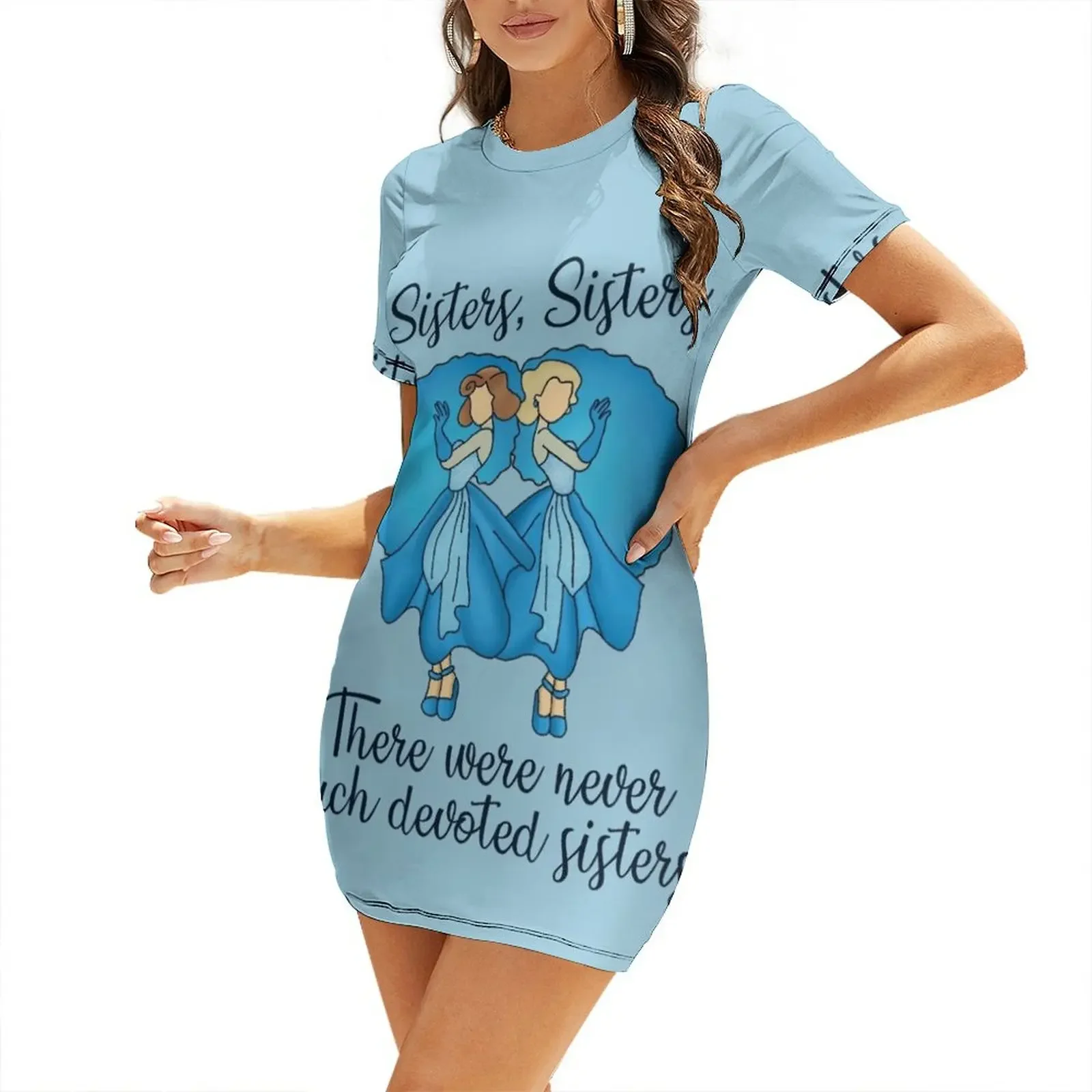 

Sisters, Sisters Short-Sleeved Dress Woman fashion womens dress Woman clothing Bridesmaid dress woman