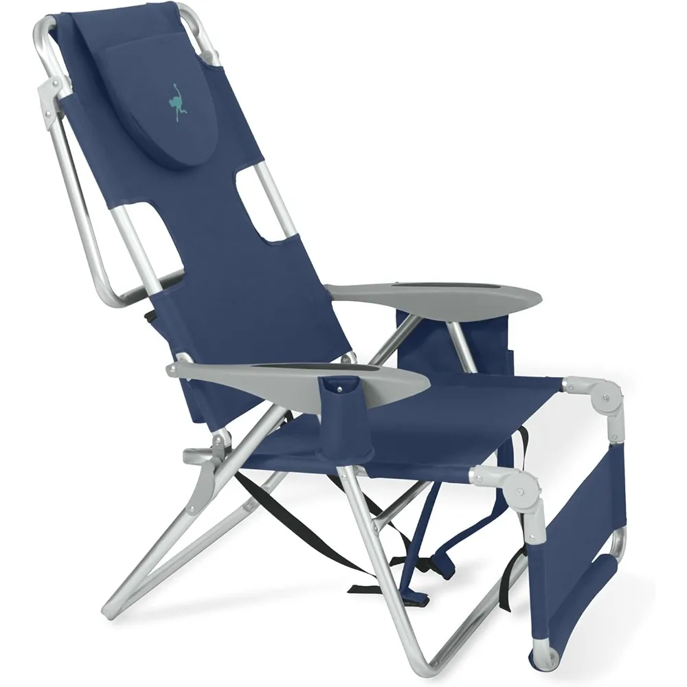 

Backpack 3N1 Chair with Insulated Cooler Bag, Facedown Lounger, Beach Chair, Camping Chair, Cup Holder, 14" Seat Height, Alumin