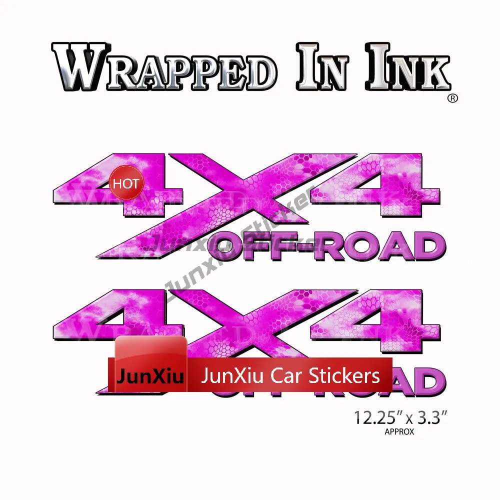 2 Stück 4x4 Offroad Pink Camo Aufkleber für LKW-Ladefläche und Heckklappe, Vinyl-Grafiken, 4x4 Offroad Mountain Vinyl-Aufkleber Zubehör Motor – Detail 11