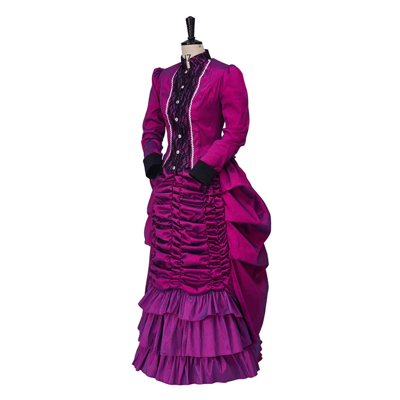 Back to the Future Clara Clayton Cosplay Costume  Purple Victotian Gothic Steampunk Bustle Dress