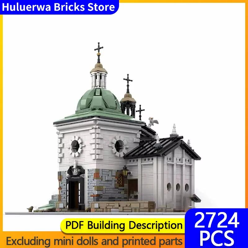 Popular Street View Model MOC Building The Church In The Square Modular Technology Gifts Holiday Assemble Children Toys Suit