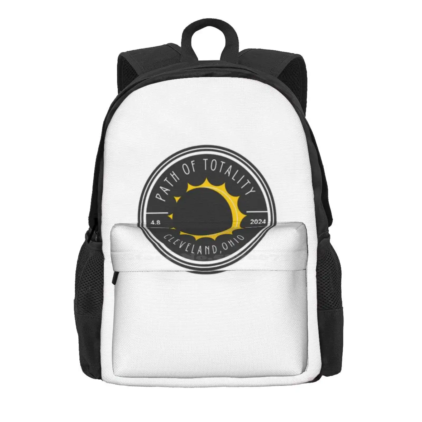 Path Of Totality - Cleveland, Ohio Hot Sale Schoolbag Backpack Fashion Bags Path Of Totality Great American Sun Moon Black 2024