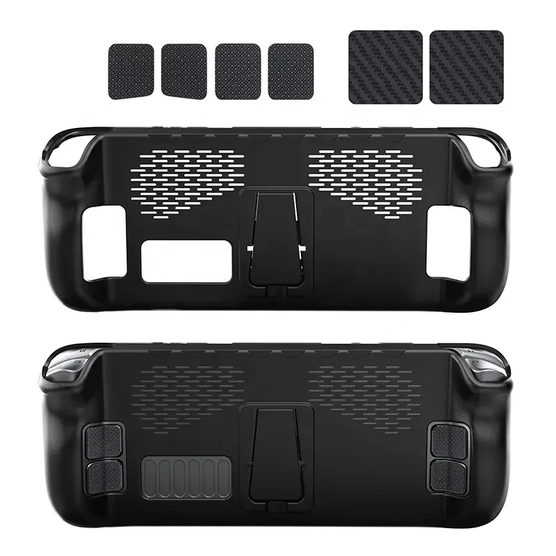 

JYS-SD009 7 In 1 Case Set For Steam Deck TPU Cover With Kickstand Include Touchpad Button Sticker Set Game Accessories