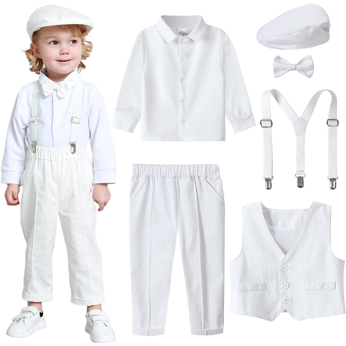 Baby Boy Baptism Outfit Toddler Easter Party Wedding Suit Infant Formal Gentleman Clothing Set Ceremony Photo shoot Tuxedo