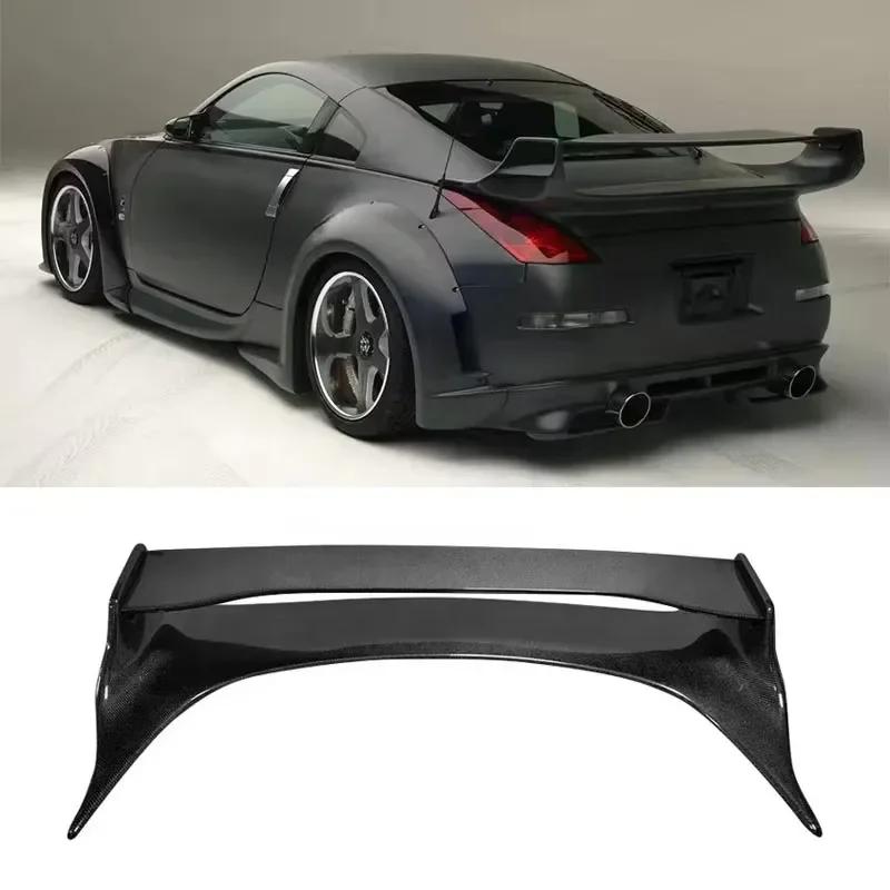 High Quality V Type Carbon Fiber Rear Wing Spoiler Deflector for Nissan 350Z 2003-2008 Car Bumper Accessory