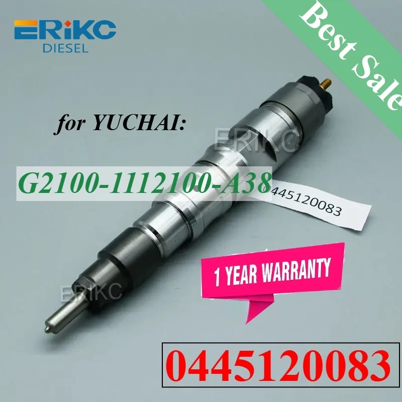 

Топливная форсунка ERIKC 0445120083, форсунка для дизельного автомобиля 0445 120 083 Cr 0 445 120 083 для Yuchai YC4G G2100-1112100-A38