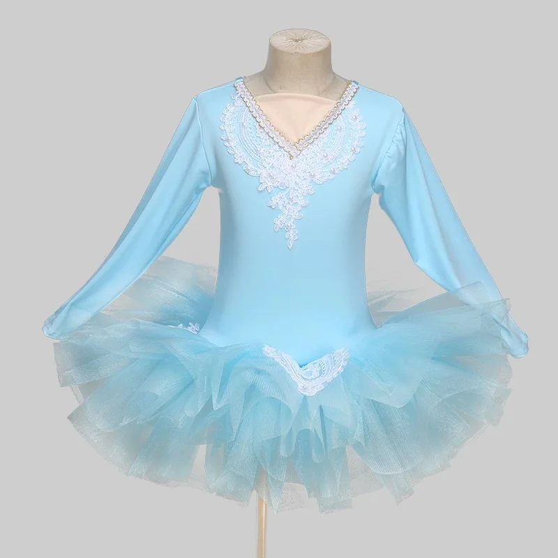 

Long Sleeves Ballet Tutu Girls Dance Clothes Professional Swan Lake Ballerina Tutu Kids Modern Dance Party Ballet Costume Girls